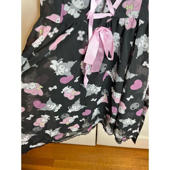 My Melody & Kuromi Lace-Up Chiffon plus size Dress - Picture 3 of 7